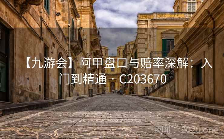 【九游会】阿甲盘口与赔率深解：入门到精通 · C203670