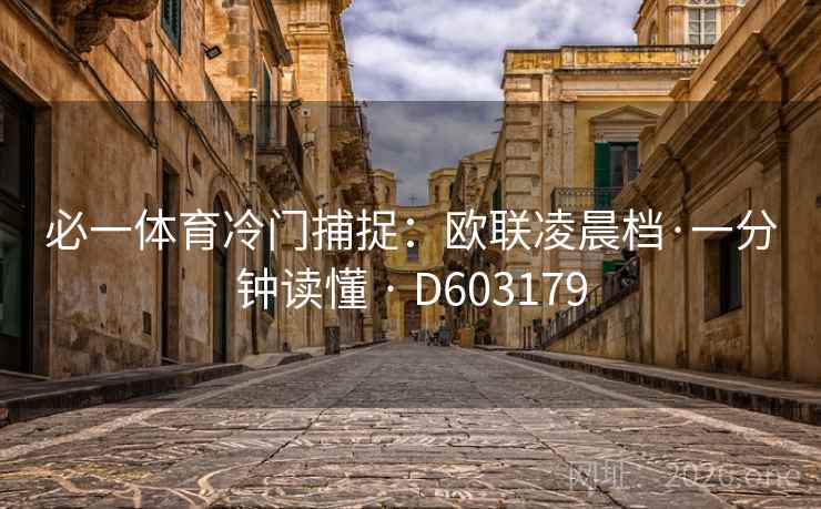 必一体育冷门捕捉：欧联凌晨档·一分钟读懂 · D603179