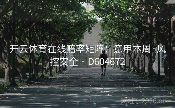 开云体育在线赔率矩阵：意甲本周·风控安全 · D604672