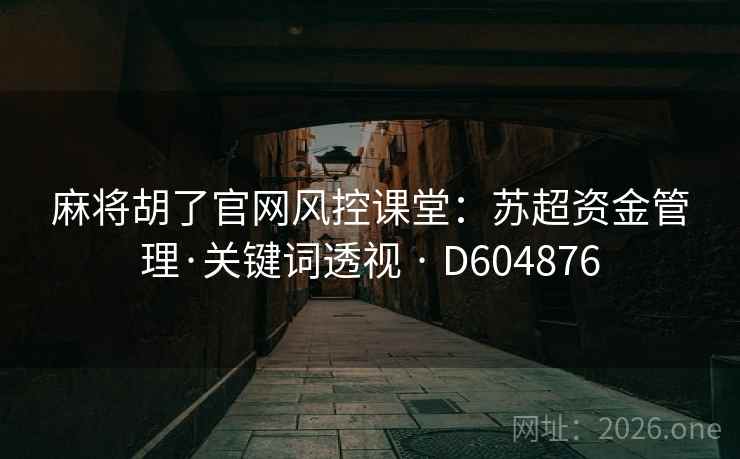 麻将胡了官网风控课堂：苏超资金管理·关键词透视 · D604876  第2张