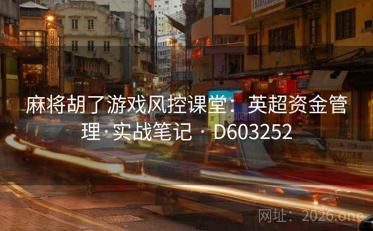 麻将胡了游戏风控课堂：英超资金管理·实战笔记 · D603252  第2张